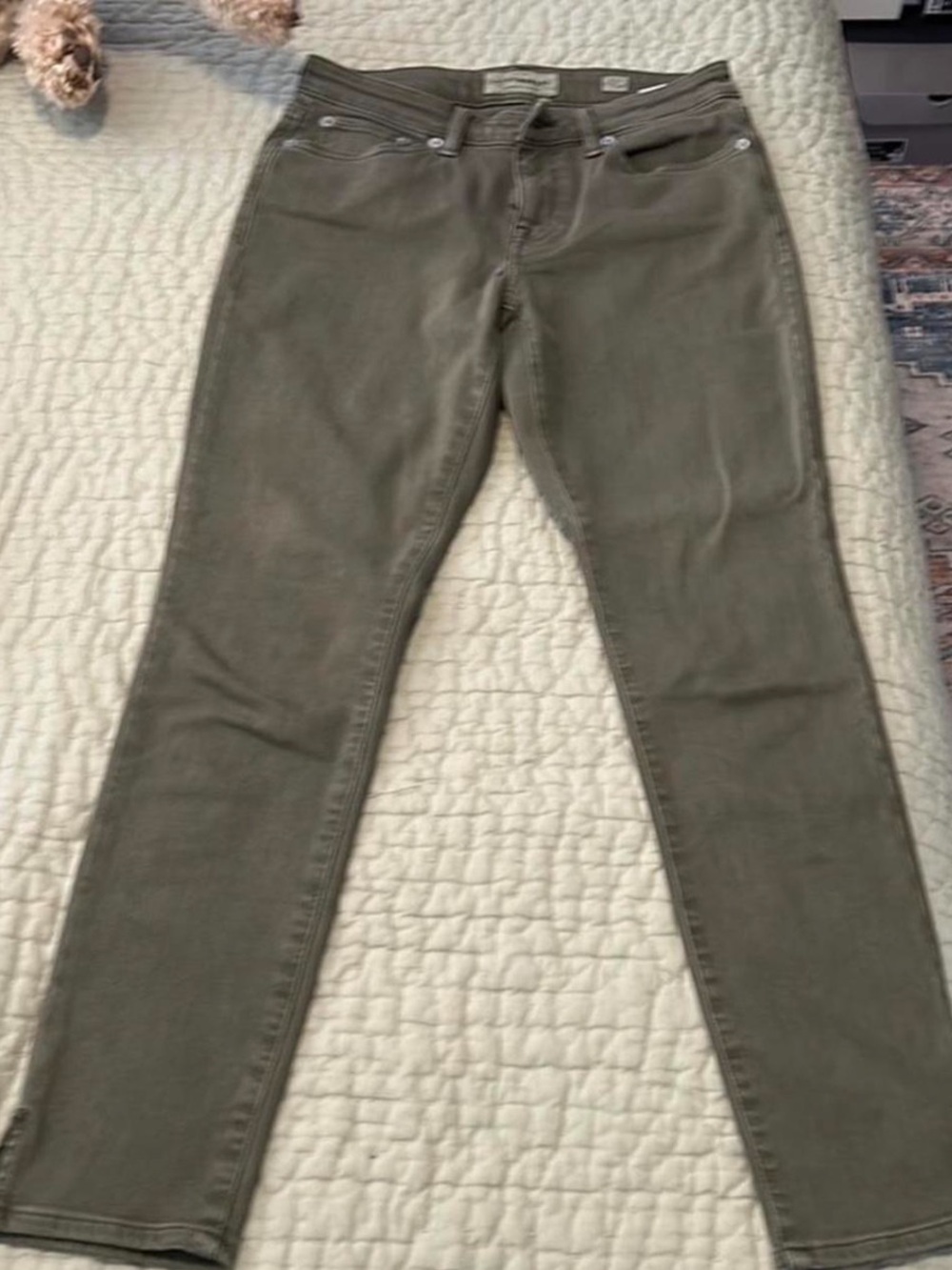 Lucky Brand Dark Wash Gray Skinny Straight Jeans Ankle Split 4 27